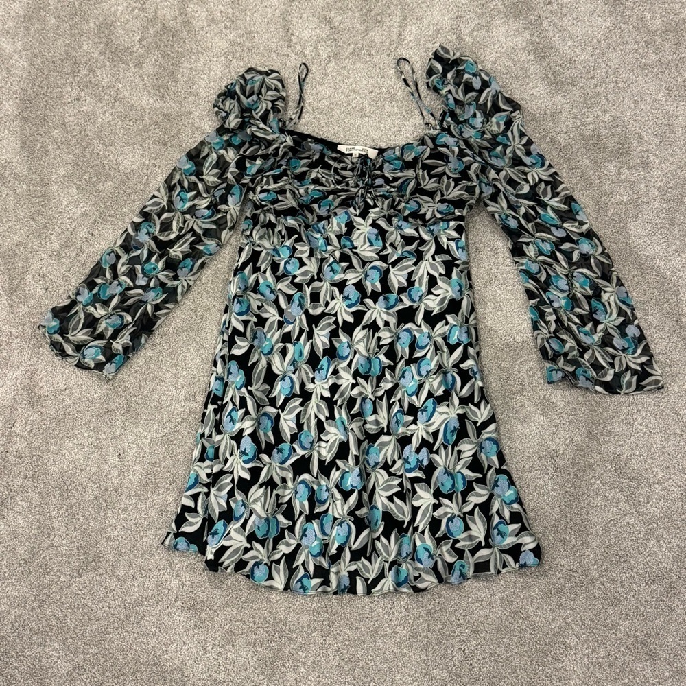 DVF Diane Von Furstenberg Josephina Eden Silk Off The Shoulder Mini Dress 14 - Picture 7 of 15